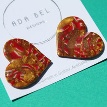 Load image into Gallery viewer, For the Love of Gatsby - Red - Heart Stud

