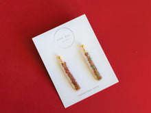 Load image into Gallery viewer, GLITTER STICKS - Micro Bead Dangle with gold ball top
