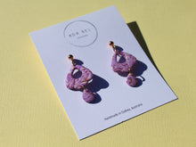 Load image into Gallery viewer, FOR THE LOVE OF GATSBY - MAUVE - Deco Petal Dangle with drop and rose gold ball top
